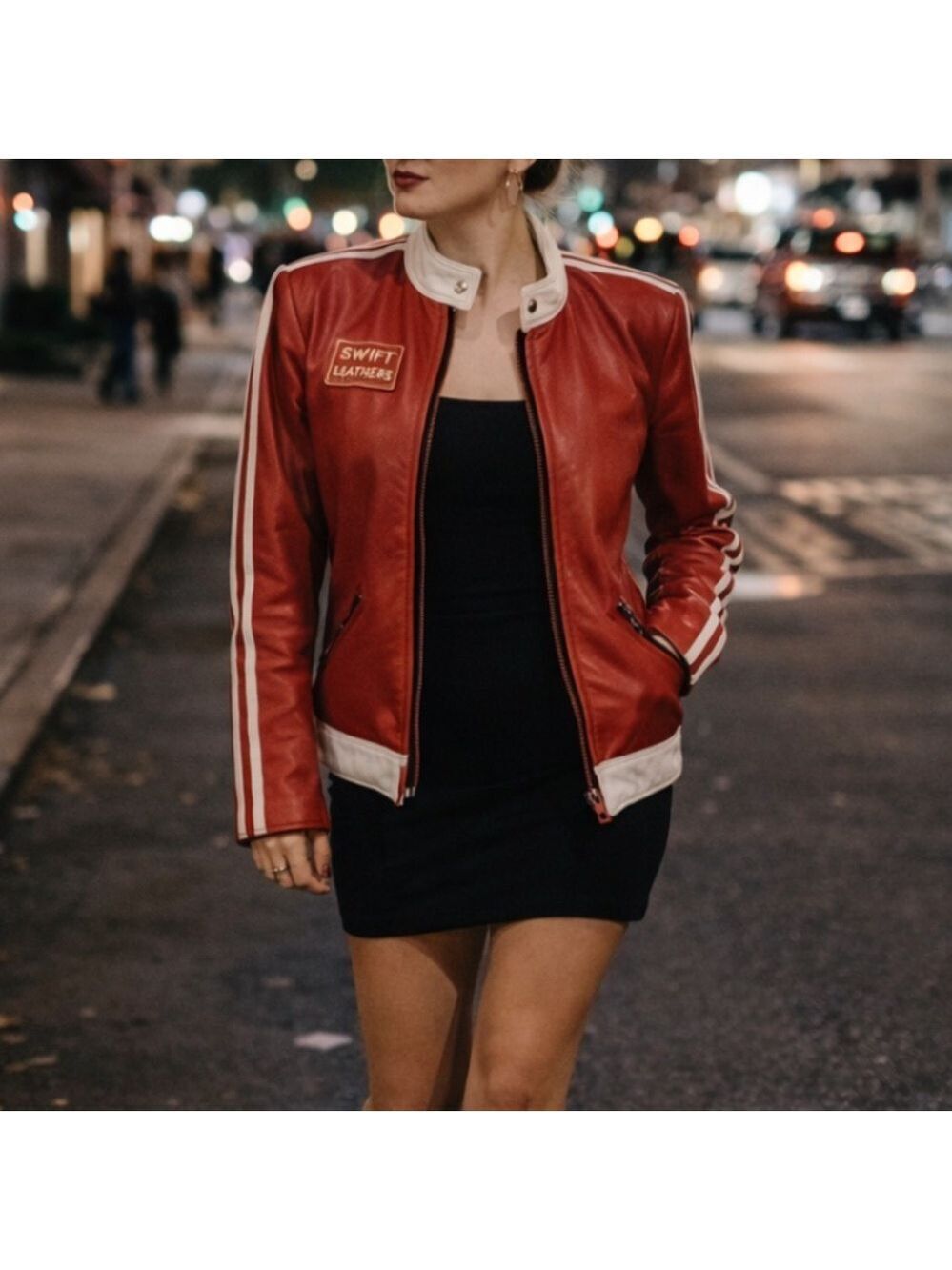Vintage 70s 80s Swift Leathers Red Moto Racing Jacket Mens S Womens M Authentic